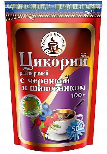 Цикорий растворимый с черникой и шиповником ЗИП "Русский цикорий"